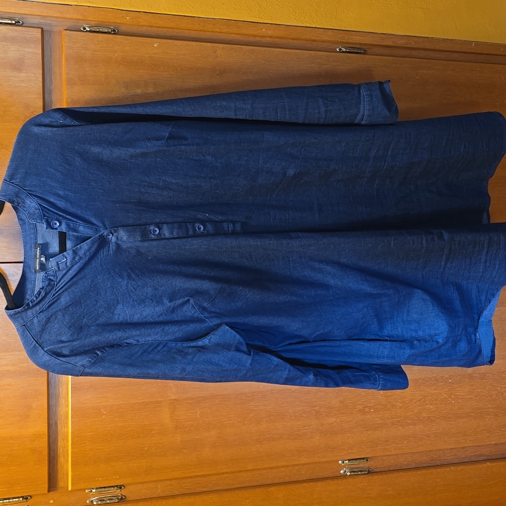 Universal Standard Navy Long Sleeve Denim Dress